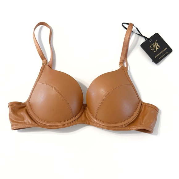 Honey Birdette Other - HONEY BIRDETTE EMILY TOFFEE TAN NUDE FAUX LEATHER PUSHUP BRA